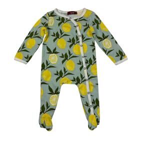 MilkBarn Organic Lemons Citrus Sleeper Pajamas